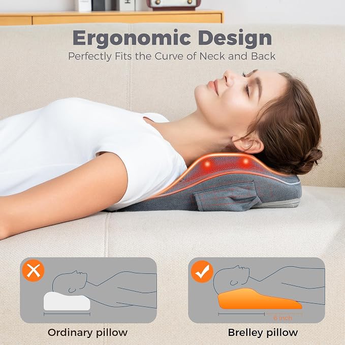 Brelley Shiatsu Neck and Back Massager with Heat, Deep Tissue Kneading Massage Pillow, Electric Massagers with Bi-Directional Rotating Head for Neck, Back, Shoulders, and Legs - Image 3