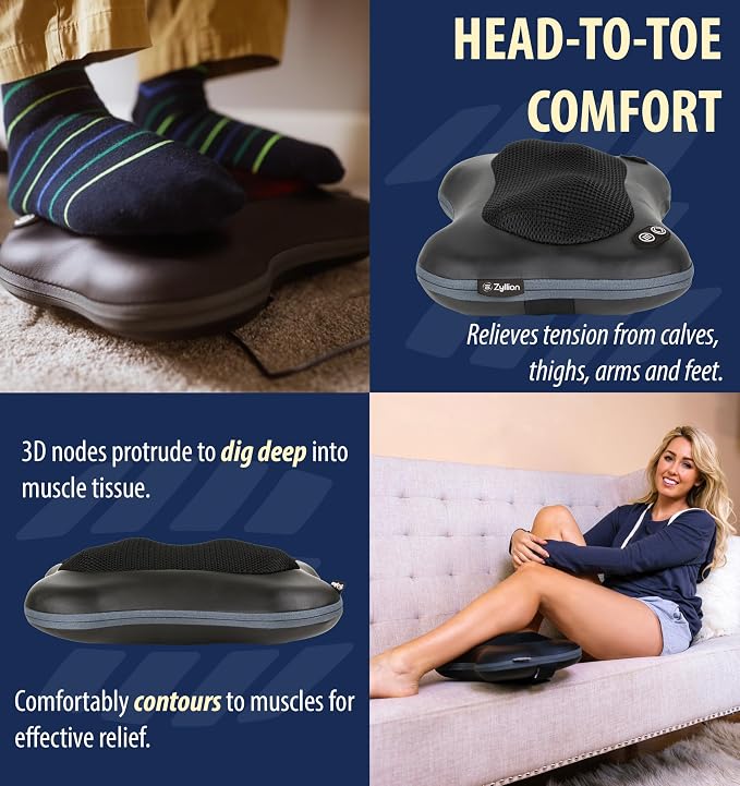 Zyllion ZMA-34RB Back and Neck Massager with Heat for Pain Relief, Black - Image 8