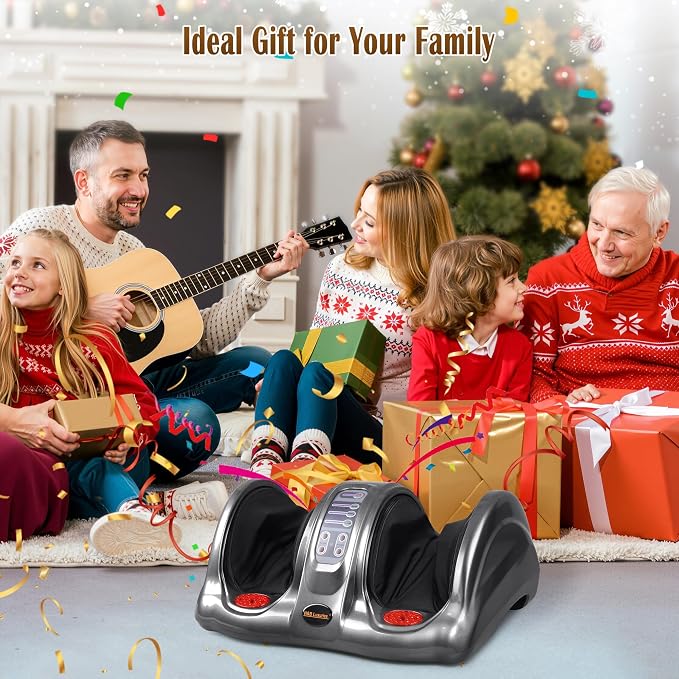 Foot Massager with Heat, Shiatsu Foot Massager for Circulation and Pain Relief and Heat Therapy, Ankle, Calves and Feet Massage with Deep Kneading Rolling, Gifts for Women Men Mother Father, GREY - Image 6