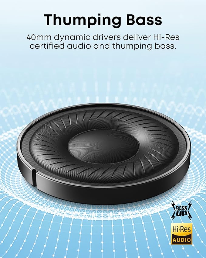 Soundcore by Anker Q20i Hybrid Active Noise Cancelling Headphones, Pink | Over-Ear, Bluetooth, 40H ANC Playtime, Hi-Res Audio, Big Bass, Transparency Mode, Customize via App, Travel, Home, Office - Image 3