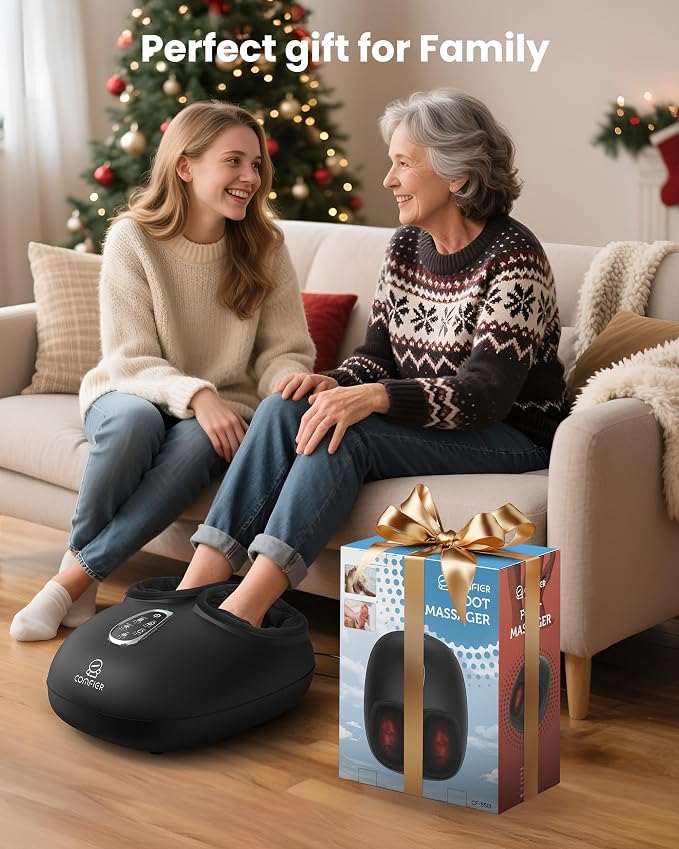 COMFIER 4-in-1 FSA Eligible HSA Shiatsu Foot Massager with Heat, Compression & Vibration, Smoth Warmth for 3 Levels, Toe Touch Control, Large Size Fits Up to 14, Gifts for Mom Dad, Home Office - Image 9