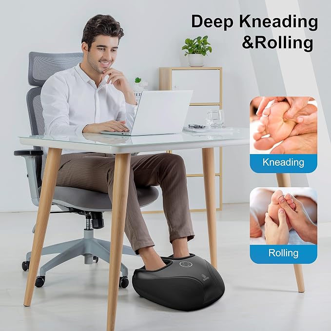 COMFIER Shiatsu Feet Massager Machine,Birthday Gifts for Men&Women,Foot Massager with Heat,Kneading Rolling Compression for Plantar Fasciitis,Neuropathy Fits up to Men Size 12, for Home Office Use - Image 2