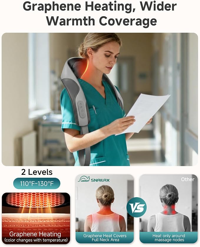 2026 Cordless 4D Shiatsu Neck and Shoulder Massager With Heat Pain Reilef - Image 3