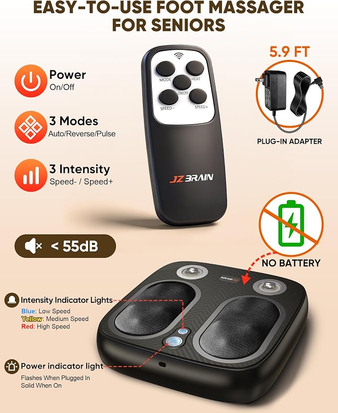 JZBRAIN Foot Massager with Vibration for Plantar Fasciitis, Neuropathy - Image 3