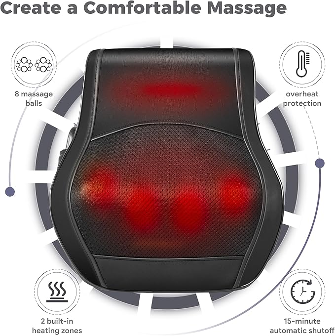 Brelley Neck and Back Massager for Pain Relief Deep Tissue with Heat, Shiatsu Shoulder Massager with Bi-Directional Rotating Head for Neck, Back, Shoulders, and Legs - Image 5