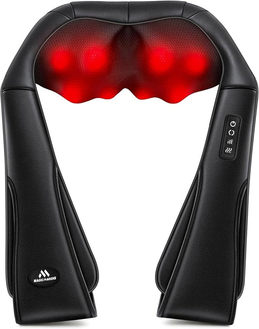 MagicMakers Electric Shiatsu Neck Massager with Heat - Pain Relief for Back, Shoulders & Feet - Gifts for Men, Women, Mom, Dad - From Daughter or Son - Ideal for Christmas, Mother's Day & Father's Day by MagicMakers