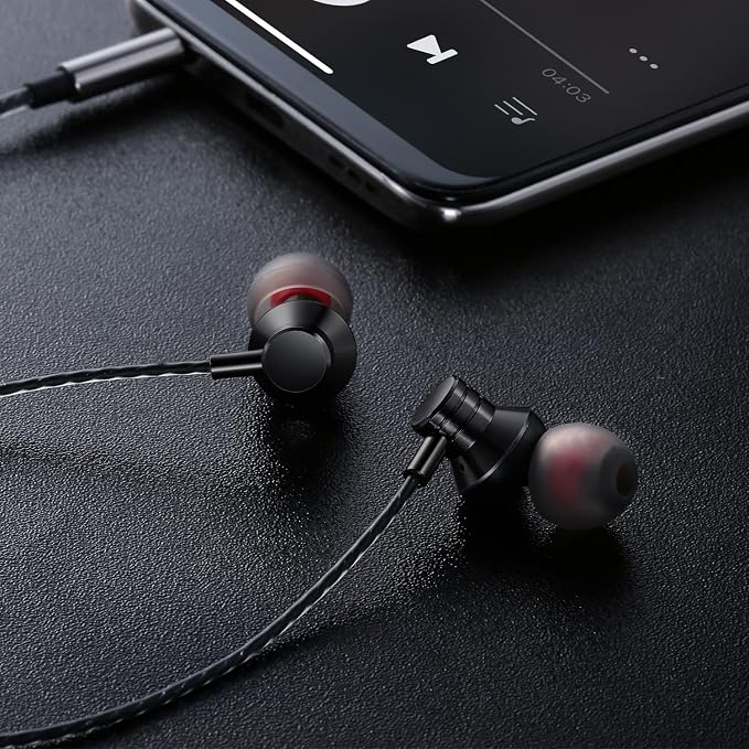 Empsun Wired Earbuds Headphones with Microphone Stereo Bass Earphones Noise Isolation in-Ear Headset Compatible with All Smartphones Tablets iPod IPad MP3 Player That with 3.5 mm Interface(Black) - Image 4