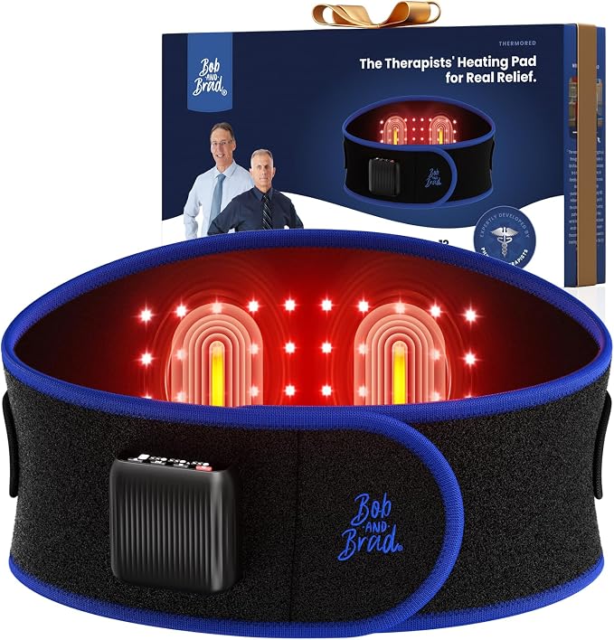 BOB AND BRAD ThermoRed Heating Pad Belt Massager for Lower Back Red Light by BOBANDBRAD