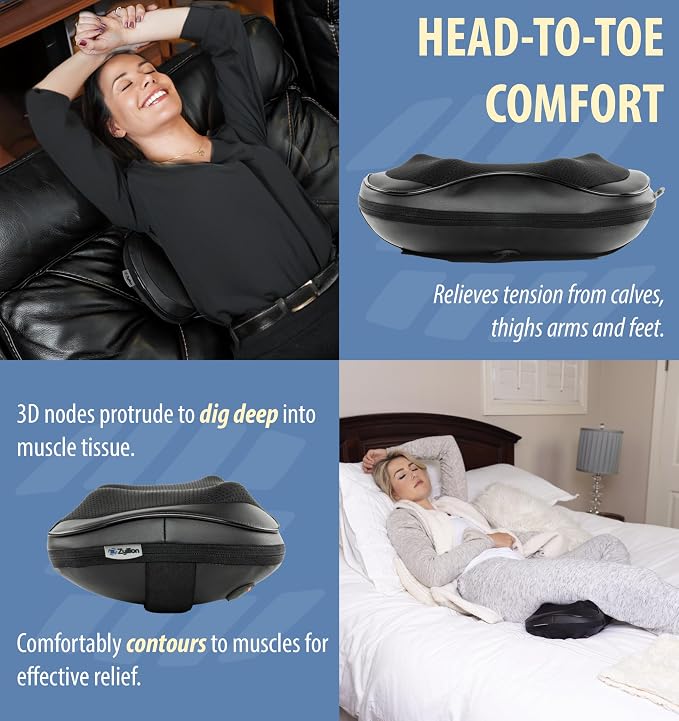 Zyllion ZMA-25 Back and Neck Massager with Heat for Pain Relief, Black - Image 8