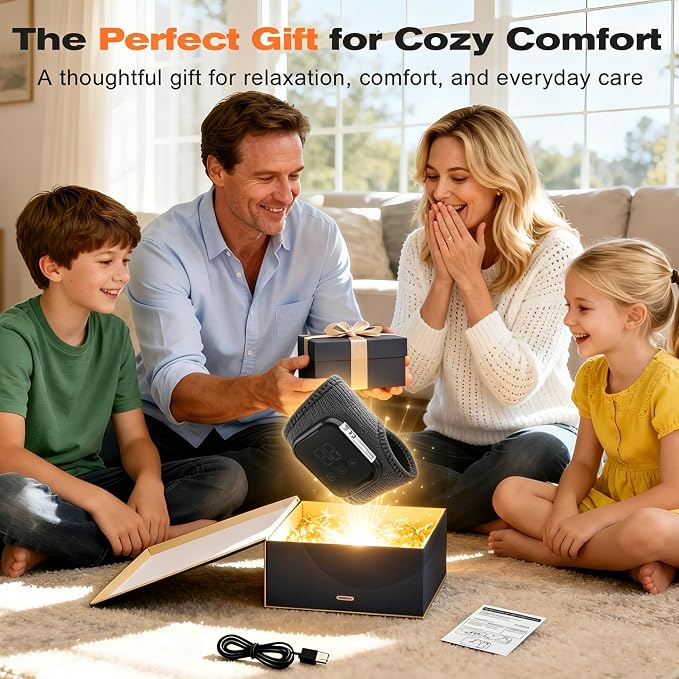 Foot Renew Massager for Neuropathy, Portable Heated Wrap, Ergonomic Soft Foot Massage Cushion with 3 Vibration Modes and Heat for Heel, Portable for Home Travel Use - Image 8
