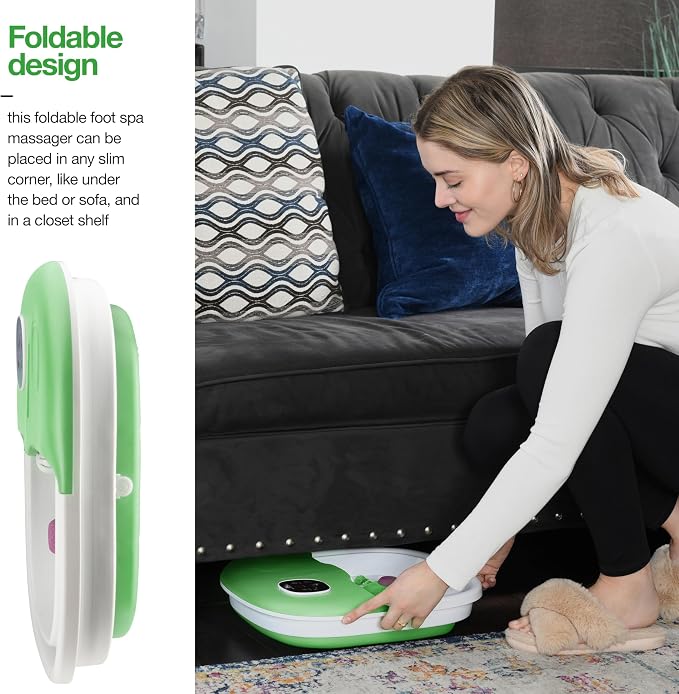 Medical king Foot Spa with Heat and Massage and Jets Includes A Remote Control Pumice Stone Collapsible Foot Spa Massager with Heat and Bubbles and Vibration - Image 5