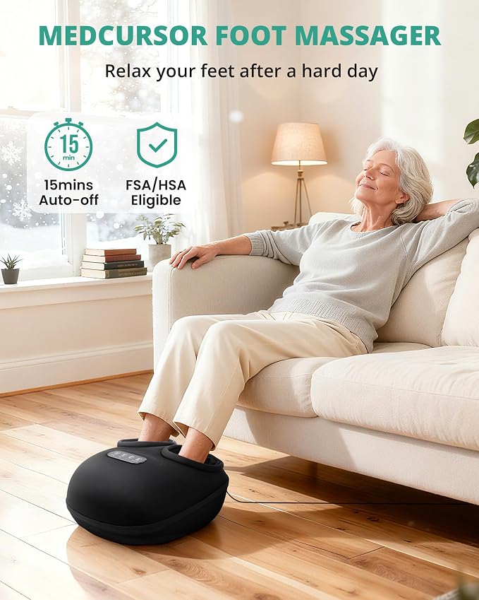 Medcursor Foot Massager with Heat, 2026 Upgraded Shiatsu Foot Massagers for Delivers Pain Relief, Tired, Plantar Fasciitis, Adjustable Air Pressure, Fits Up to 13" - Image 7