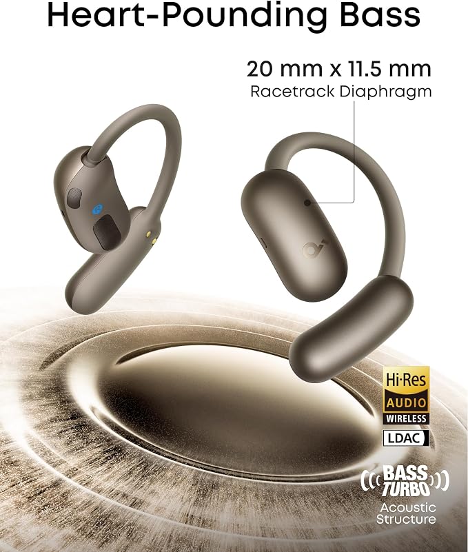 Soundcore AeroFit 2 by Anker Open Ear Earbuds, Open Ear Headphones, Earbuds | Real-Time Translation, 4 Adjustable Positions, 42H Playtime, Rich Bass, Hi-Res, IP55, AI Clear Calls, Wireless Charging - Image 5