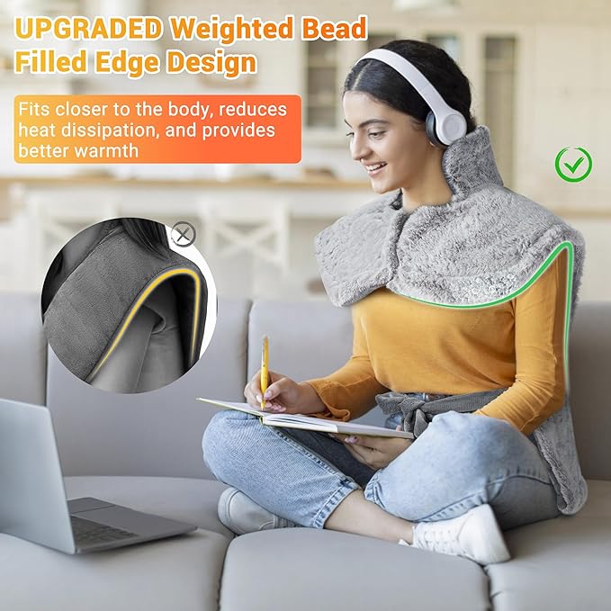 Massaging Heating Pad for Neck Shoulders and Back Massager - Image 4