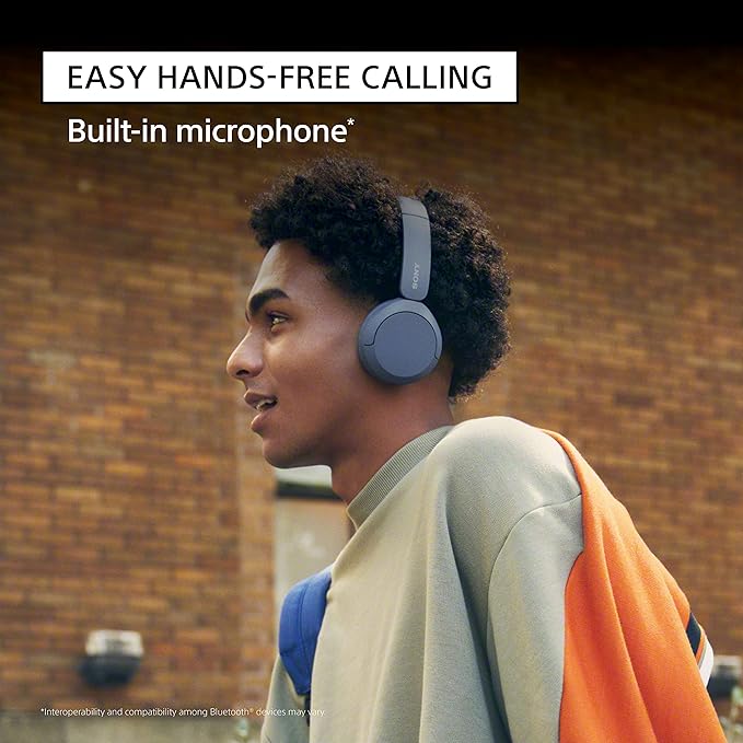 Sony WH-CH520 Wireless On-Ear Bluetooth Headphones with Microphone, Blue | Comfortable Lightweight Design, Up to 50 Hrs Battery with Quick Charging, Multipoint Connection, Clear Calls, Swivel design - Image 4