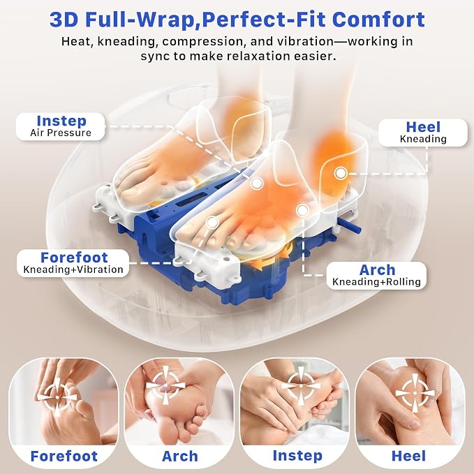 Foot Massager with Heat and Compression 2026 Upgraded Shiatsu Style - Image 3