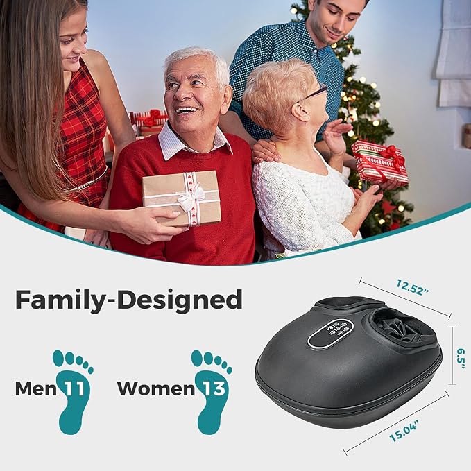 OLIXIS Foot Massager Machine with Heat, Shiatsu Deep Kneading Feet Massager with Air Compression, 6 Modes, Gifts for Women Men - Image 7