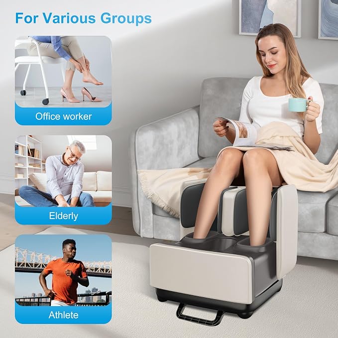 COMFIER 2-in-1 Shiatsu Foot Massager&Foot Rest,Foot and Calf Massager with APP Control,Heated Feet Massager for Foot Pain Relief,Gifts for Men Women - Image 5