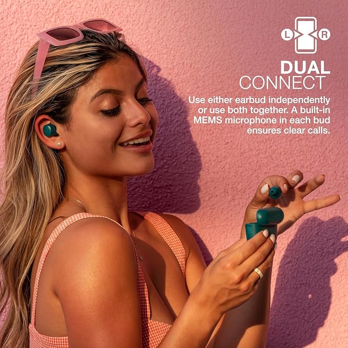 JLab Go Air Pop+, True Wireless Earbuds, Bluetooth Earbuds with Microphone, Dual Connect, USB-C Charging Case, Teal | Wireless Earphones, IP55 True Wireless Earbuds with Microphone, Application, Dual Connect, Charging Case - Image 5
