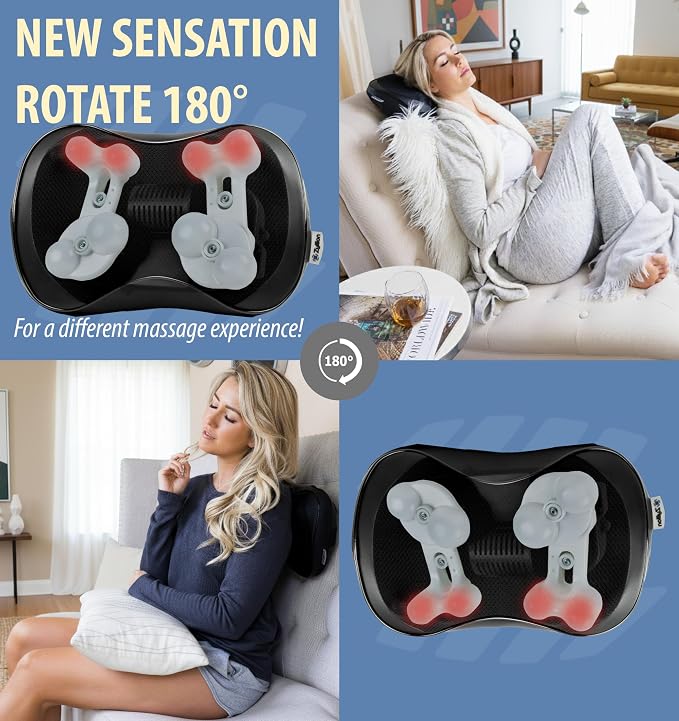 Zyllion ZMA-25 Back and Neck Massager with Heat for Pain Relief, Black - Image 7