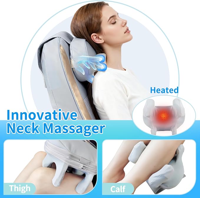 Shiatsu Neck and Back Massager with Heat, Full Back Kneading Back Massager for Fatigue Relief Deep Tissue, Massage Chair Pad with Adjustable Neck Massager, Portable Back Massager for Chair - Image 3