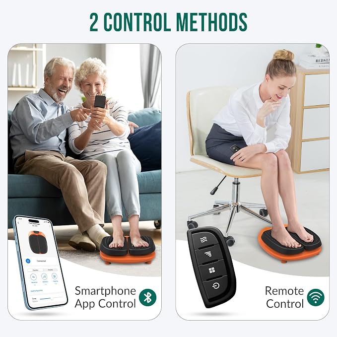 Snailax Vibration Foot Massager with Heat, App Control, Adjustable Vibration Electric Foot Massager Machine for Circulation, Plantar Fasciitis, Pain, Remote Control - Image 5