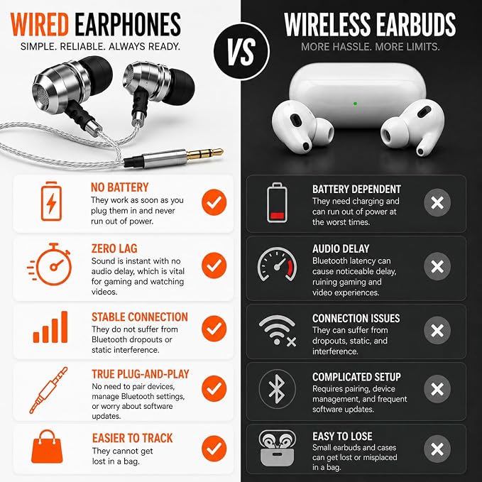Sephia SP3060 Earbuds Wired in-Ear Headphones | HD Bass Driven Audio, Lightweight Aluminum, S/M/L Ear Bud Tips, Earphone Case, 3.5mm, Tangle-Free Cord, No Mic - Image 9