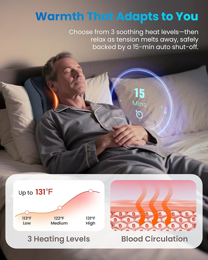 COMFIER Cordless Neck Back Massager with Heat, 4D Shiatsu & Vibration - Image 3