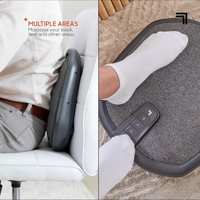 Sharper Image® Shiatsu Foot + Back Massager with Heat & Washable Cover| Portable Kneading Deep Tissue Massage Tool| Heating Pad Massage Pillow - Image 4