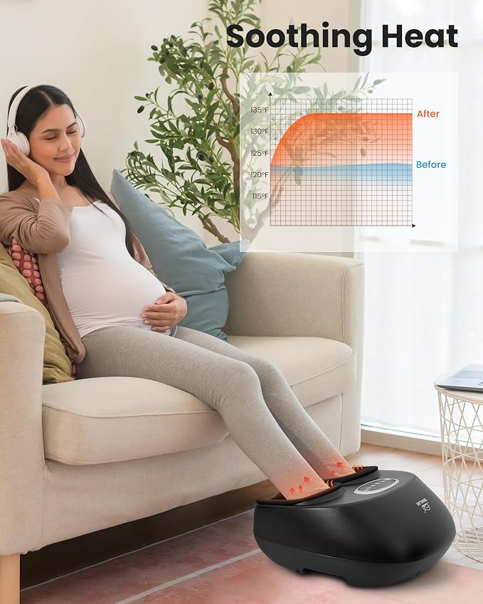 Snailax Shiatsu Foot Massager Machine with Soothing Heat, Deep Kneading, Air Compression, Improve Blood Circulation and Foot Wellness,Relax for Home or Office Use - Image 3