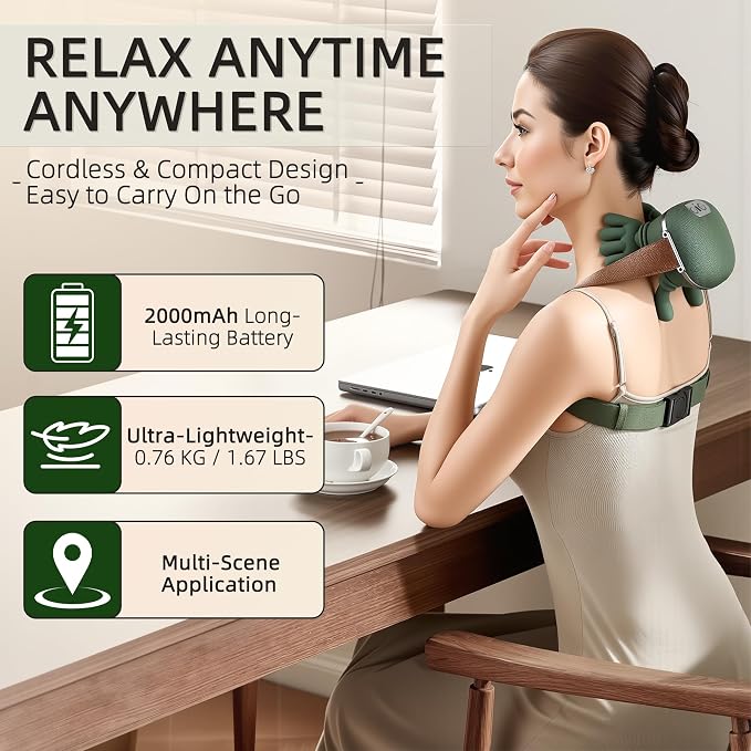 Neck Massager with Heat, 4D Shiatsu Deep Kneading for Muscle Pain Relief - Image 4