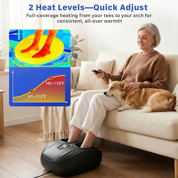 Foot Massager with Heat and Compression 2026 Upgraded Shiatsu Style - Image 4