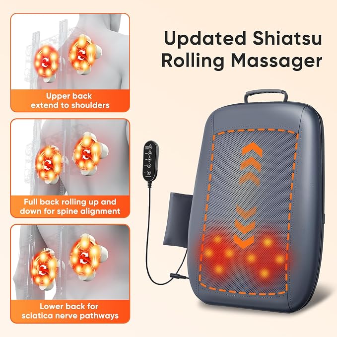 4D Electric Shiatsu Back Massager with Heat - Image 2