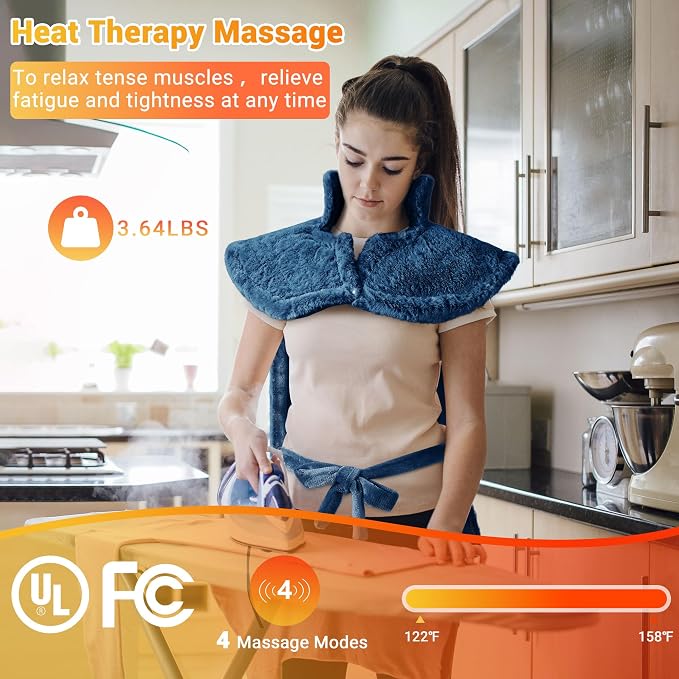 Massaging Heating Pad for Back, Neck and Shoulder Massager - Image 7