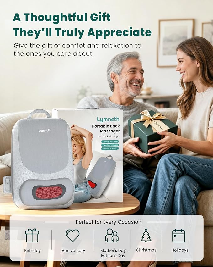 Cordless Shiatsu Back Massager for Pain Relief Deep Tissue with Heat - Image 6