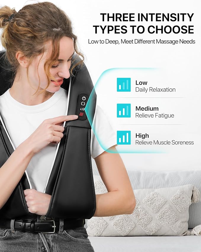 ALLJOY Neck Massager with Heat, Deep Tissue Shiatsu for Shoulders and Back - Image 4