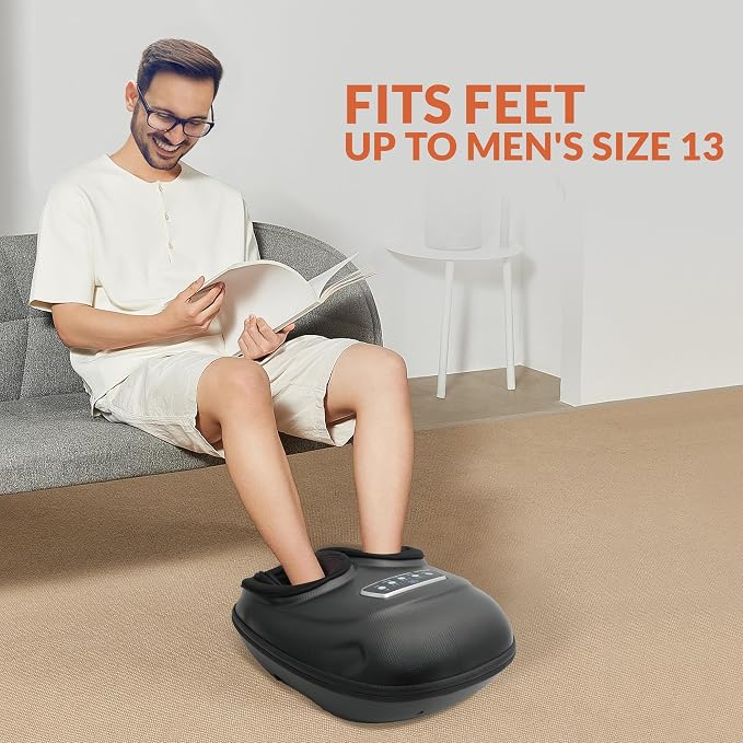 CILI Shiatsu Foot Massager with Heat, Electric Foot Massager with Kneading, Compression & Vibration, Heated Feet Massager with Washable Sleeve, Fits Up to Men’s Size 13 - Image 5