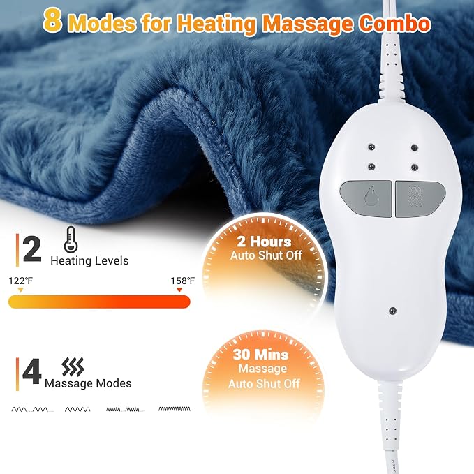 Massaging Heating Pad for Back, Neck and Shoulder Massager - Image 4