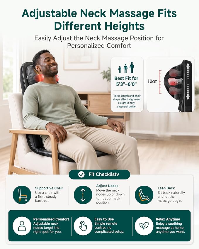 Snailax Shiatsu Back Massager, Massage Chair Full Body - Image 3