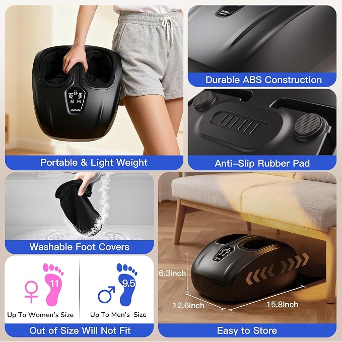 Foot Massager with Heat and Compression 2026 Upgraded Shiatsu Style - Image 6
