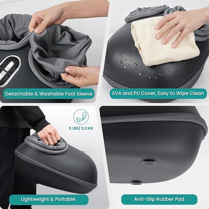 Nekteck Shiatsu Foot Massager with Heat [2026 Upgraded], 3 Modes Deep Kneading Therapy Air Compression, Feet Massage for Plantar Fasciitis, Relaxation Gifts for Men Women Mom Dad Birthday - Image 7