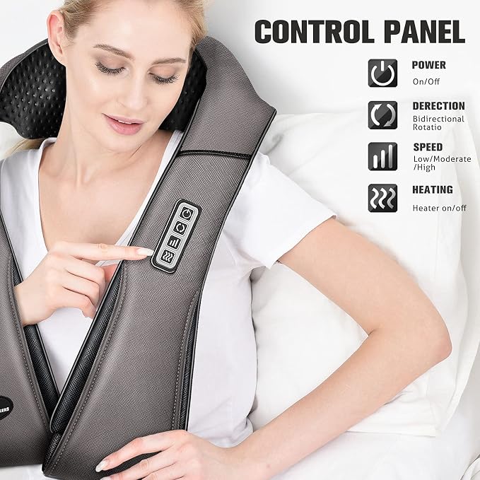 MagicMakers Neck Massager with Heat Gifts for Women, Men, Dad, Mom, Family, Friend, Mothers Day, Fathers Day, Christmas, Shiatsu Kneading Back Massager for Shoulder, Pain Relief, Muscle Soreness - Image 4