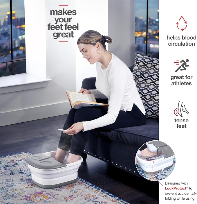 Medical king Foot Spa with Heat and Massage and Jets Includes A Remote Control A Pumice Stone Collapsible Foot Spa Massager with Heat and Massage Bubbles and Vibration - Image 3
