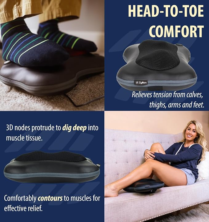 Zyllion ZMA-13RB Back and Neck Massager with Heat for Pain Relief, Black - Image 7