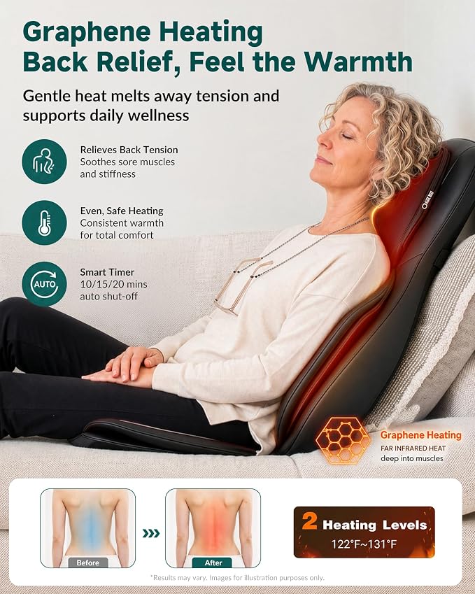 Snailax 2026 Upgraded Neck and Back Massager, Massage Chair Pad with Heat - Image 6