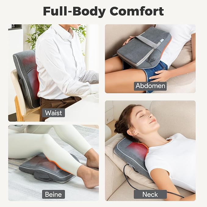 Brelley Shiatsu Neck and Back Massager with Heat, Deep Tissue Kneading Massage Pillow, Electric Massagers with Bi-Directional Rotating Head for Neck, Back, Shoulders, and Legs - Image 8