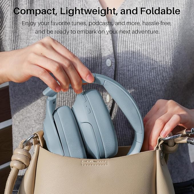 TOZO Hybrid Active Noise Cancelling Headphones, Hi Res Audio | Wireless Over Ear Bluetooth Headset, 60H Playtime, Custom EQ via App Deep Bass Comfort Fit Ear Cups, for Home Office Travel - Image 9