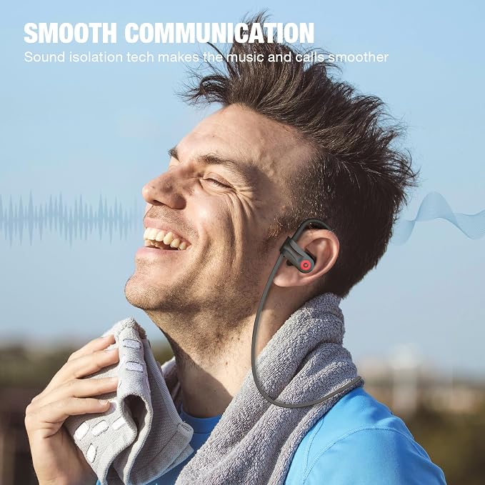 Boean Bluetooth Headphones, Wireless Headphones with AI Music Generation | 16 Hours Playtime Wireless Earbuds with Bluetooth 5.3 HD Stereo Sound, IPX7 Waterproof Running Headphones for Workout Sports - Image 7