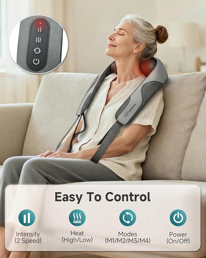2026 Cordless 4D Shiatsu Neck and Shoulder Massager With Heat Pain Reilef - Image 6