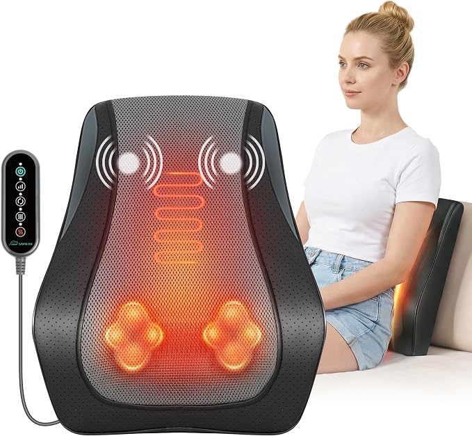 Snailax Neck & Back Massager with Heat, 3D Shiatsu Massage Pillow by Snailax